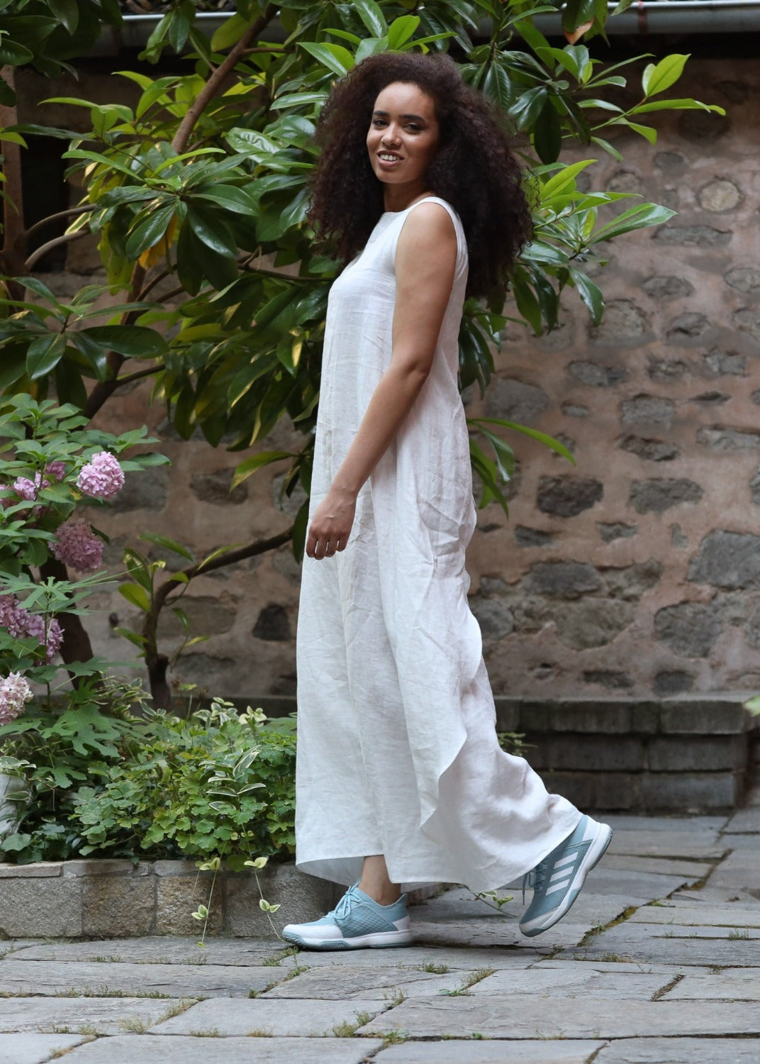 Sleeveless linen maxi dress - BERNADETTE