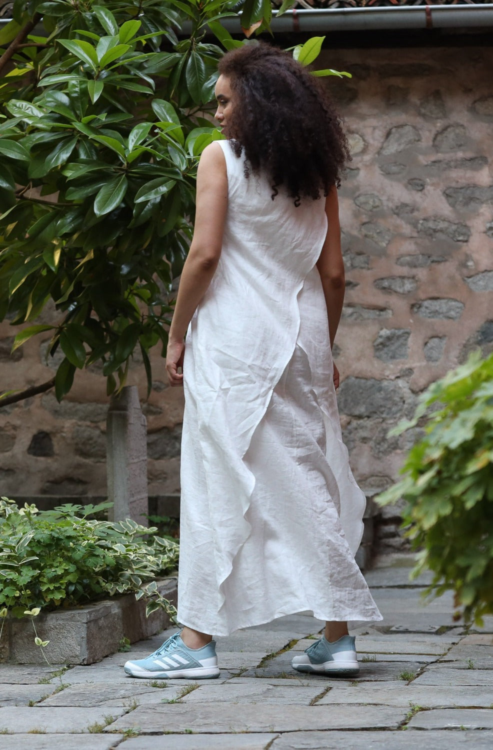 Sleeveless linen maxi dress - BERNADETTE