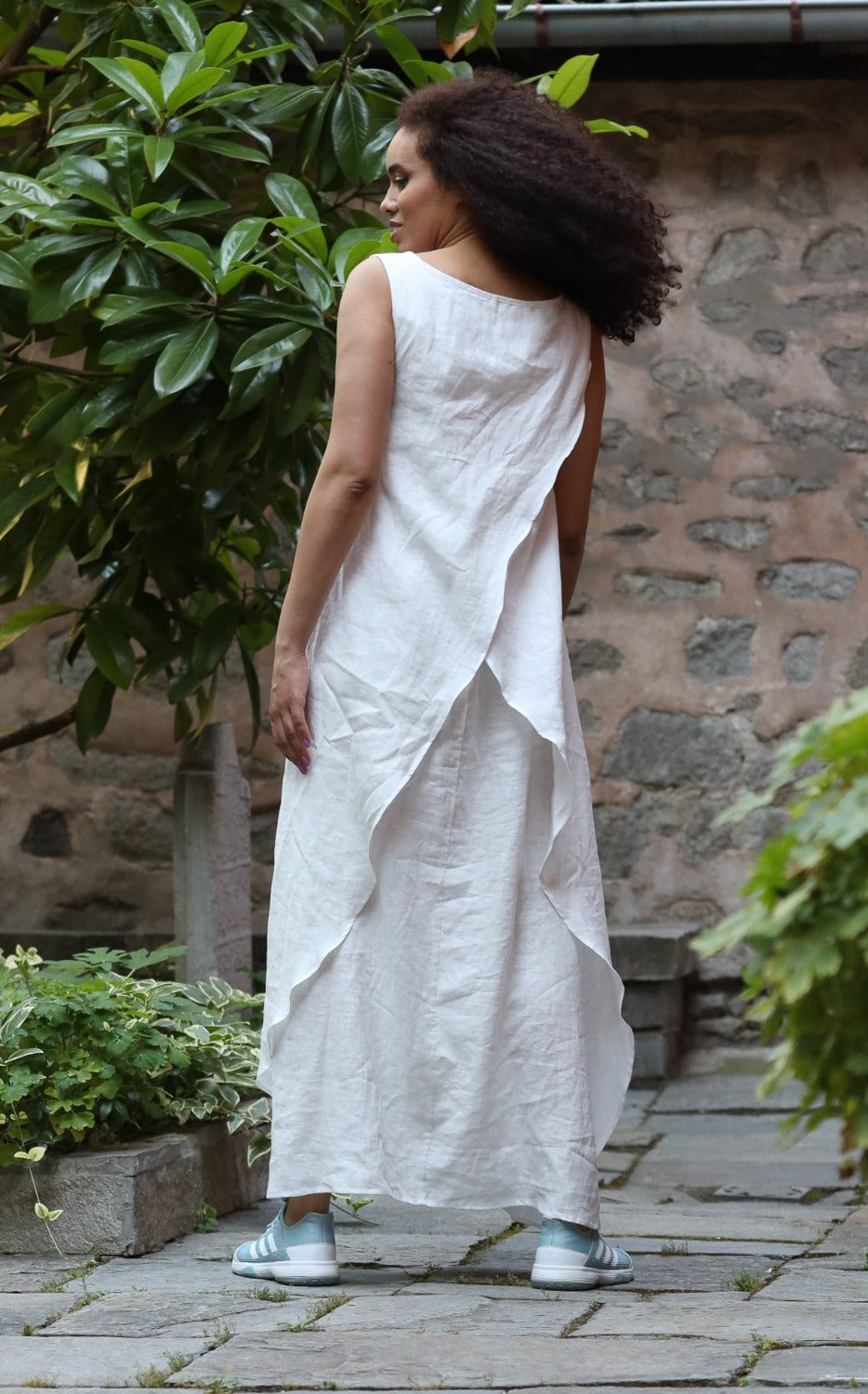 Sleeveless linen maxi dress - BERNADETTE