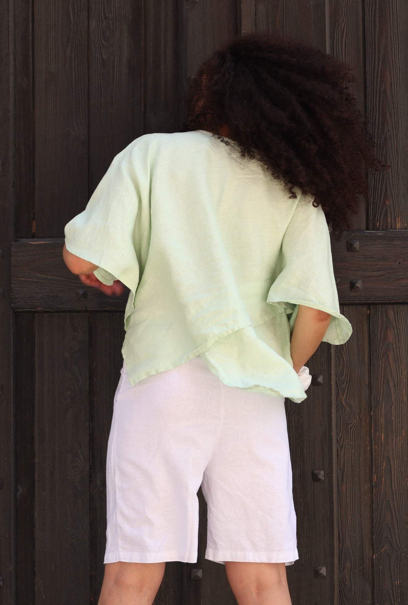 Linen Asymmetrical Blouse - ROWANA