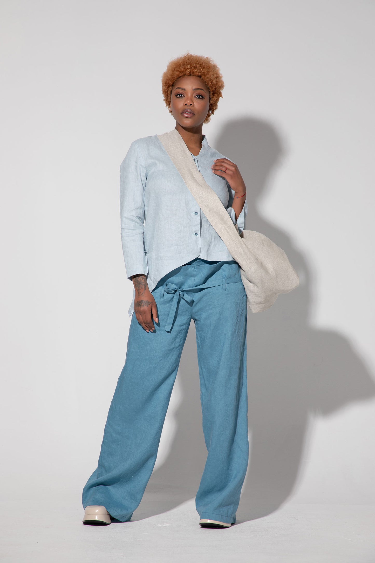 Linen Shoulder Bag - OLIANA