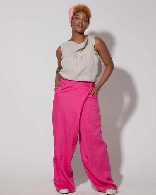 Asymmetric Linen Pants - ASMARA