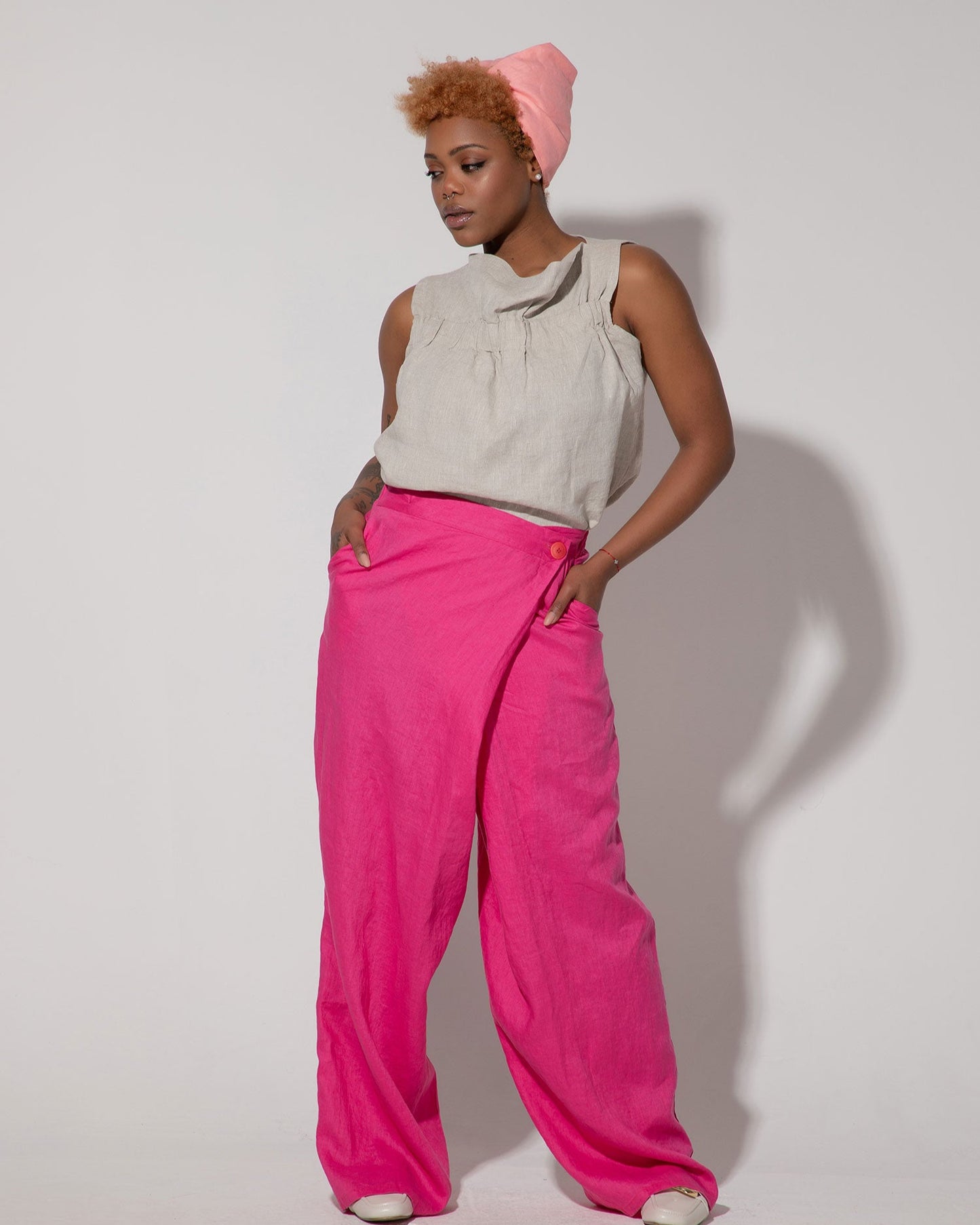 Asymmetric Linen Pants - ASMARA