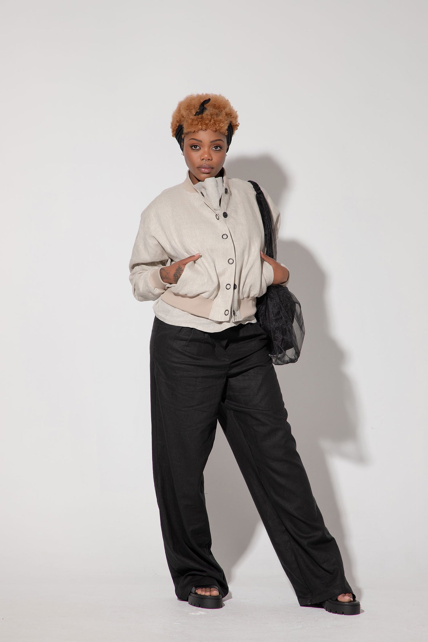 Linen Short Jacket - NUDARA