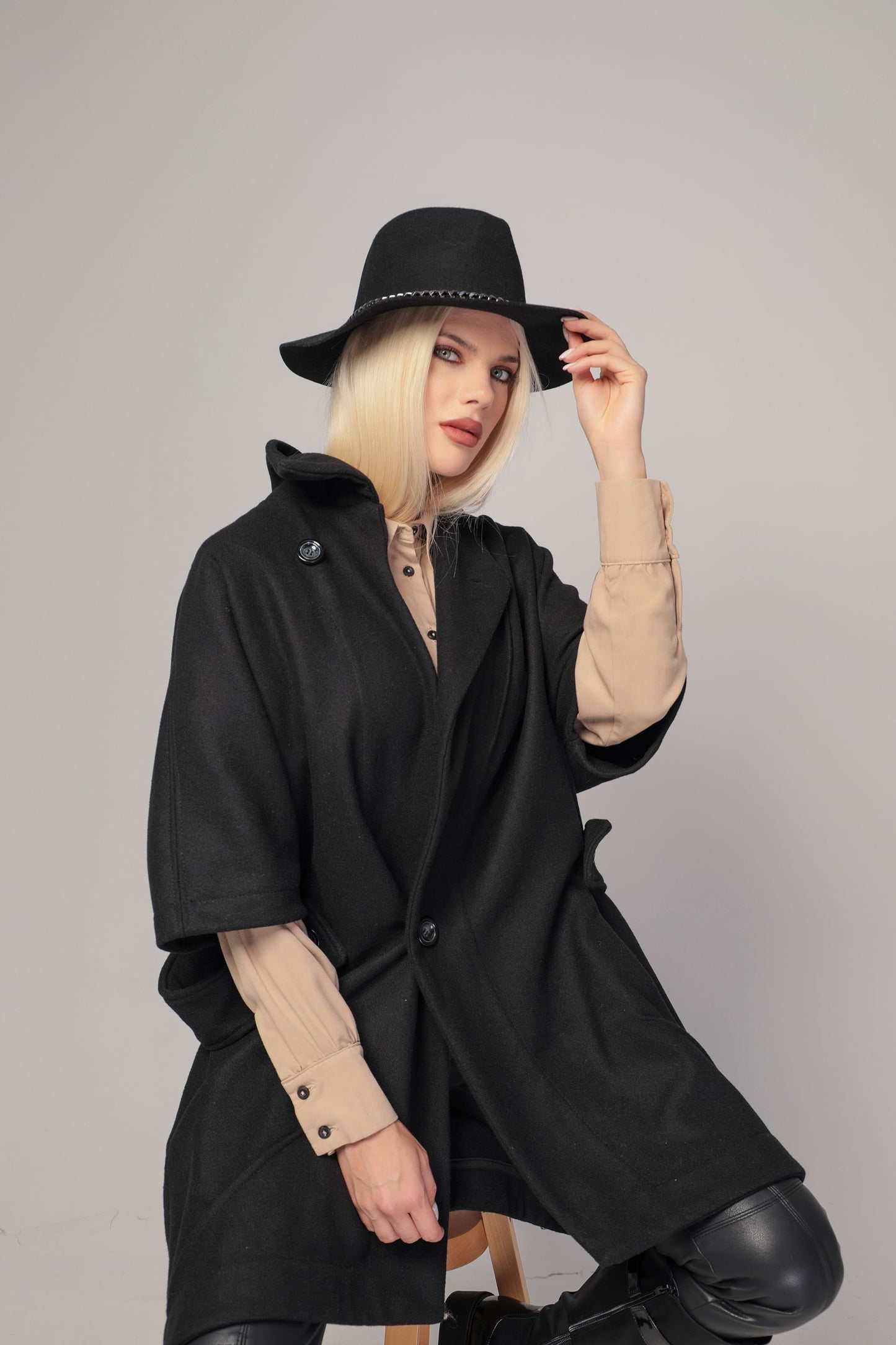 Premium cashmere blend midi coat - LESLEY