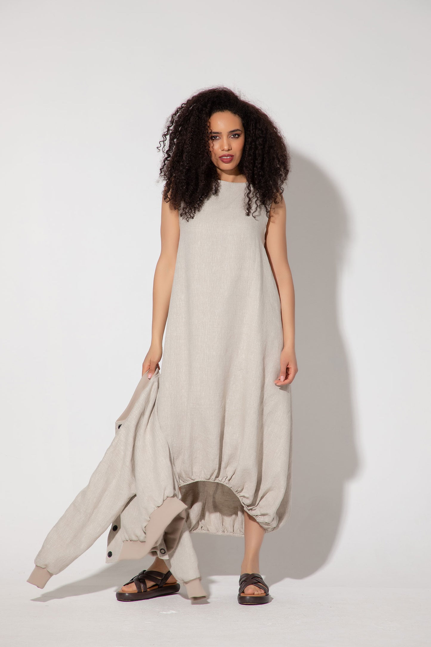 Asymmetric Linen Dress - ISIDORA