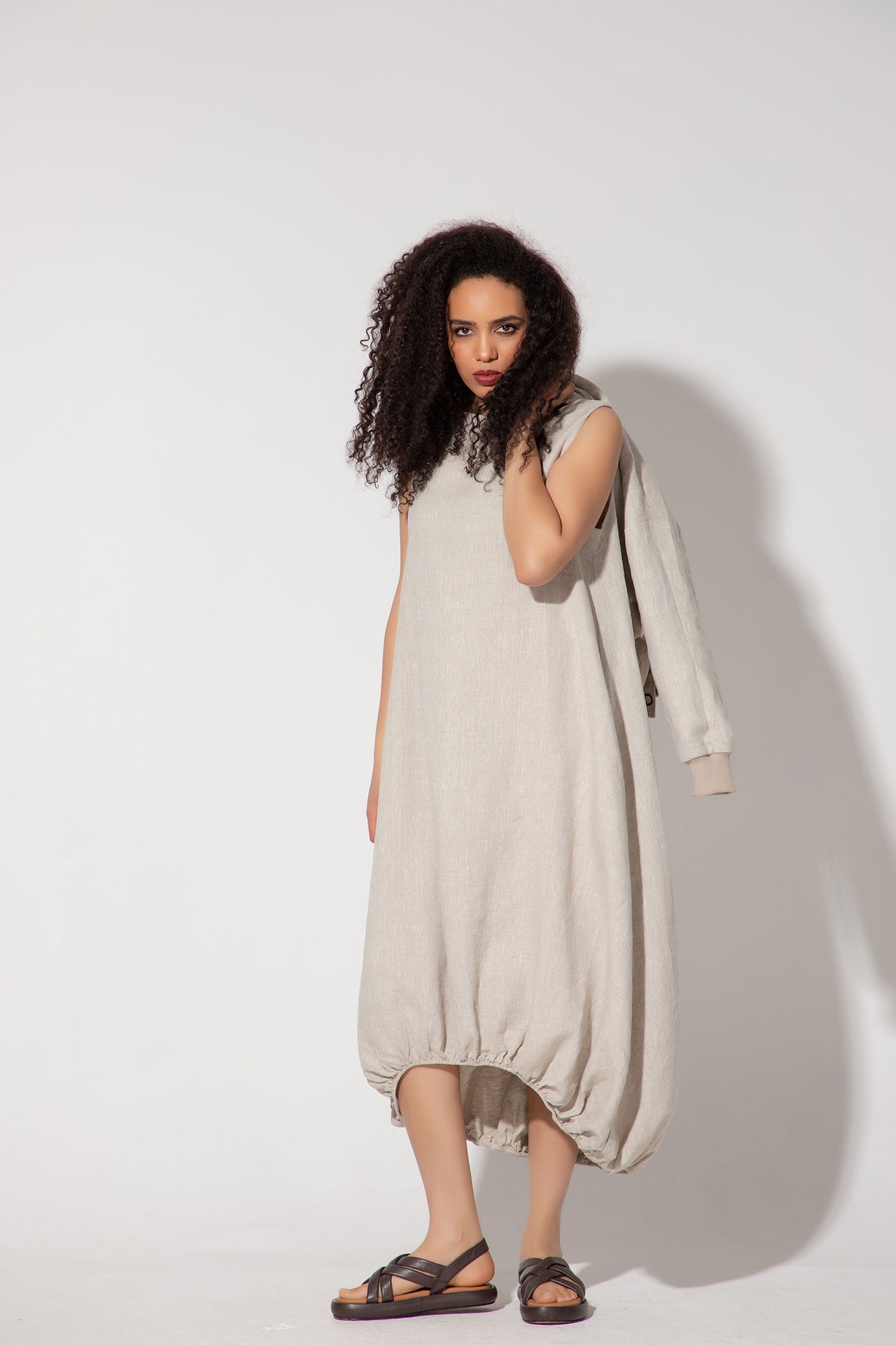 Asymmetric Linen Dress - ISIDORA