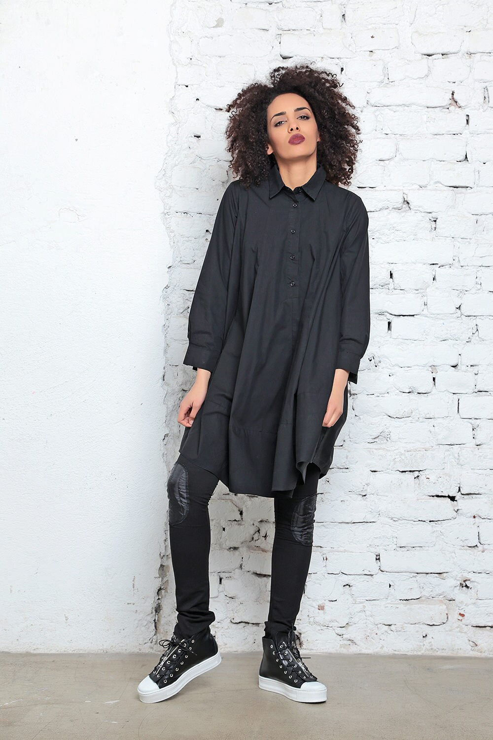 Oversized Midi Cotton Dress - KAYDA