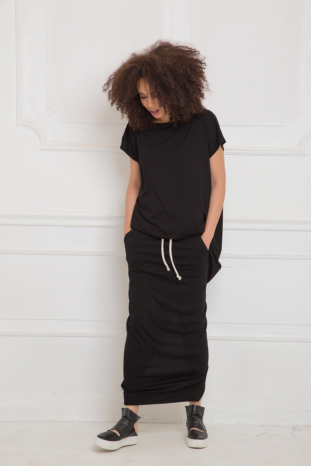 Maxi cotton jersey skirt - AZUMI