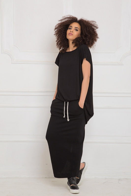 Maxi cotton jersey skirt - AZUMI