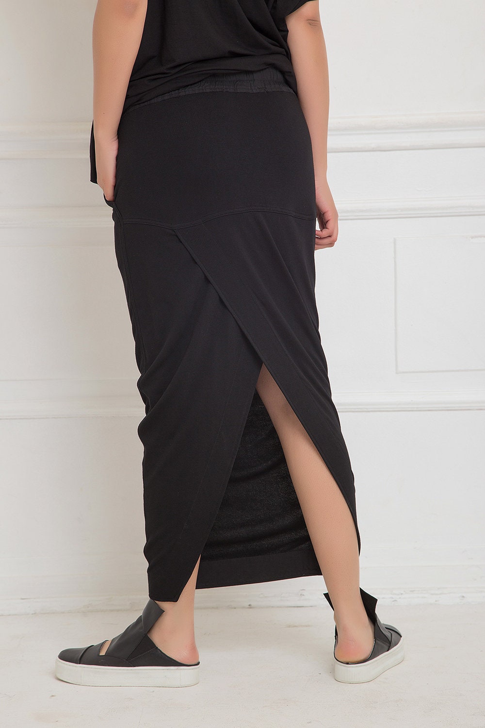 Maxi cotton jersey skirt - AZUMI