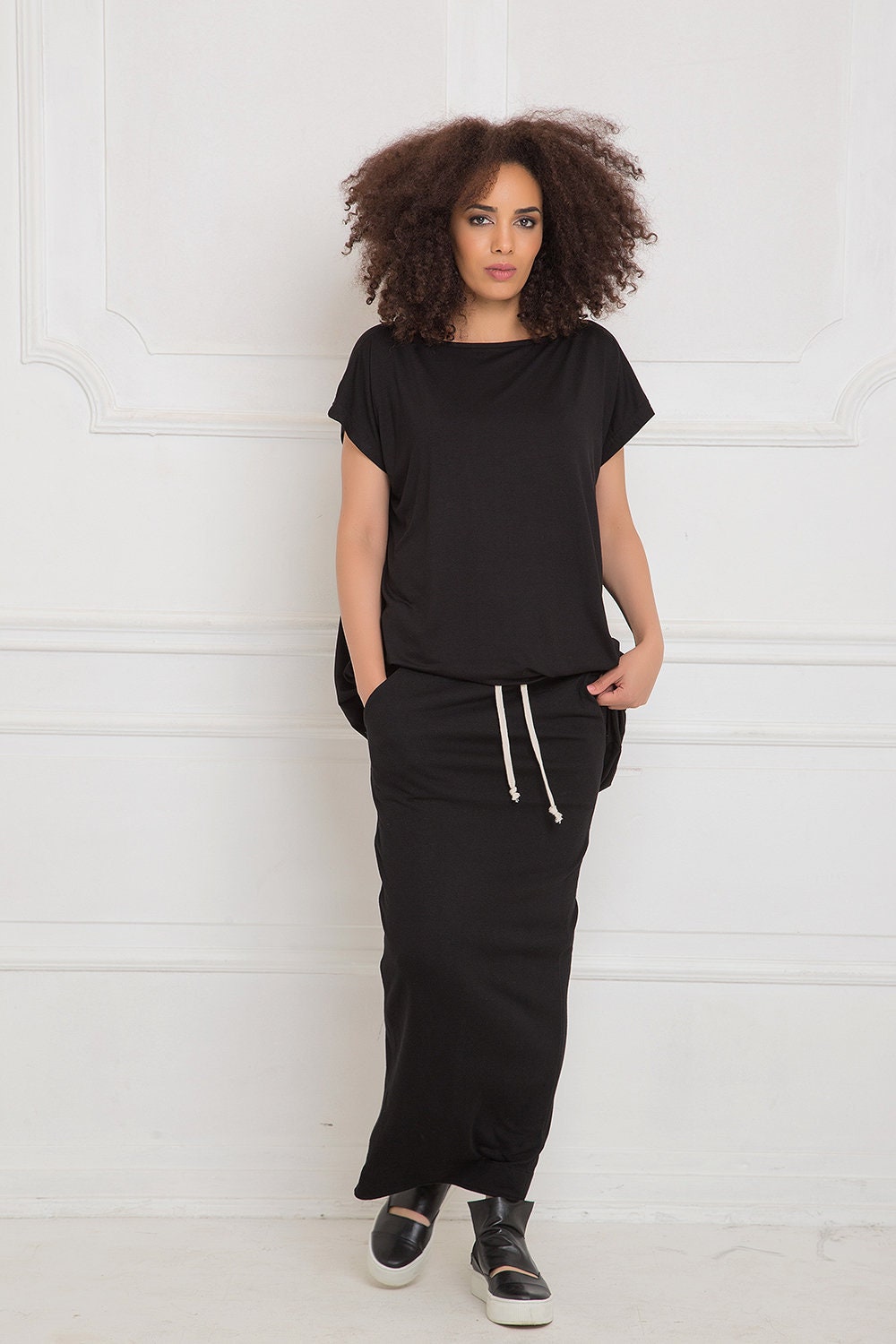 Maxi cotton jersey skirt - AZUMI