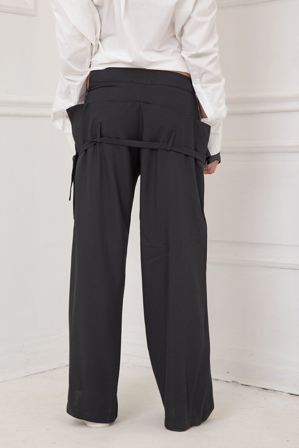 Trousers with double waist and belt - HERTHA