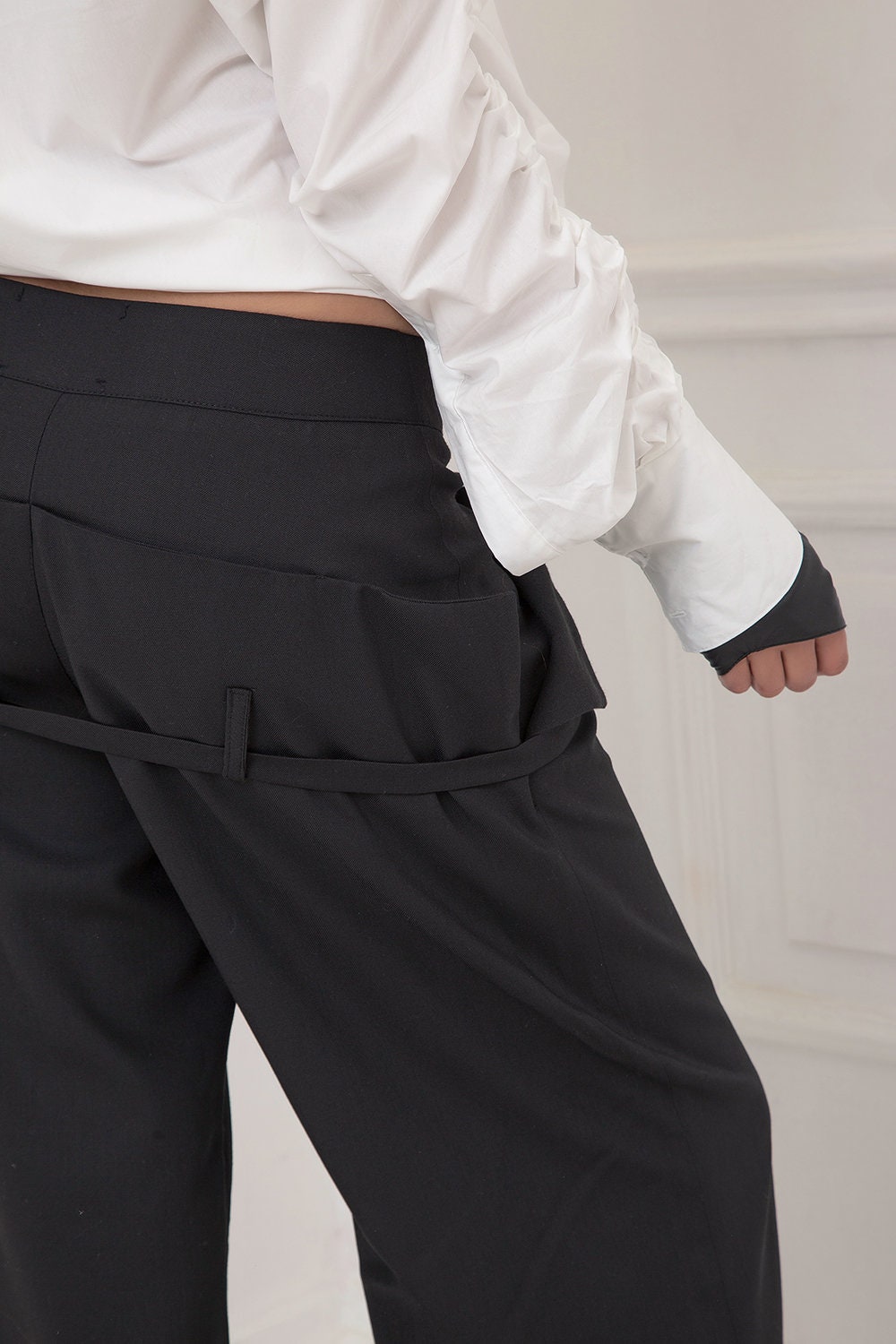 Trousers with double waist and belt - HERTHA