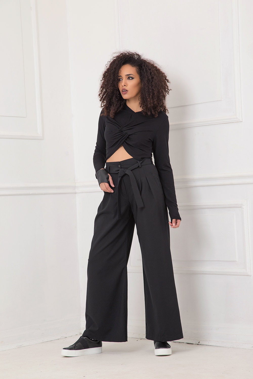 Pants with tie belt - MADLEN