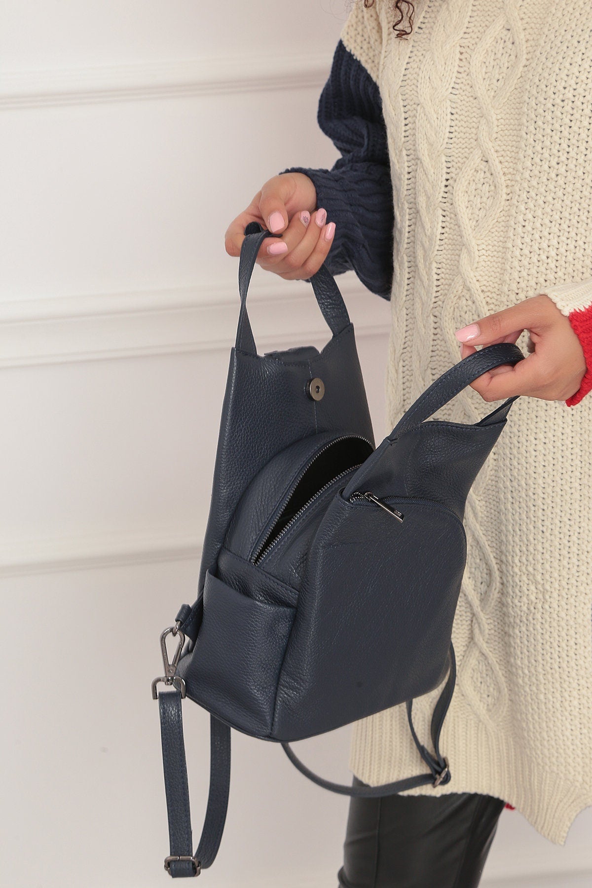 Leather backpack - NIARA