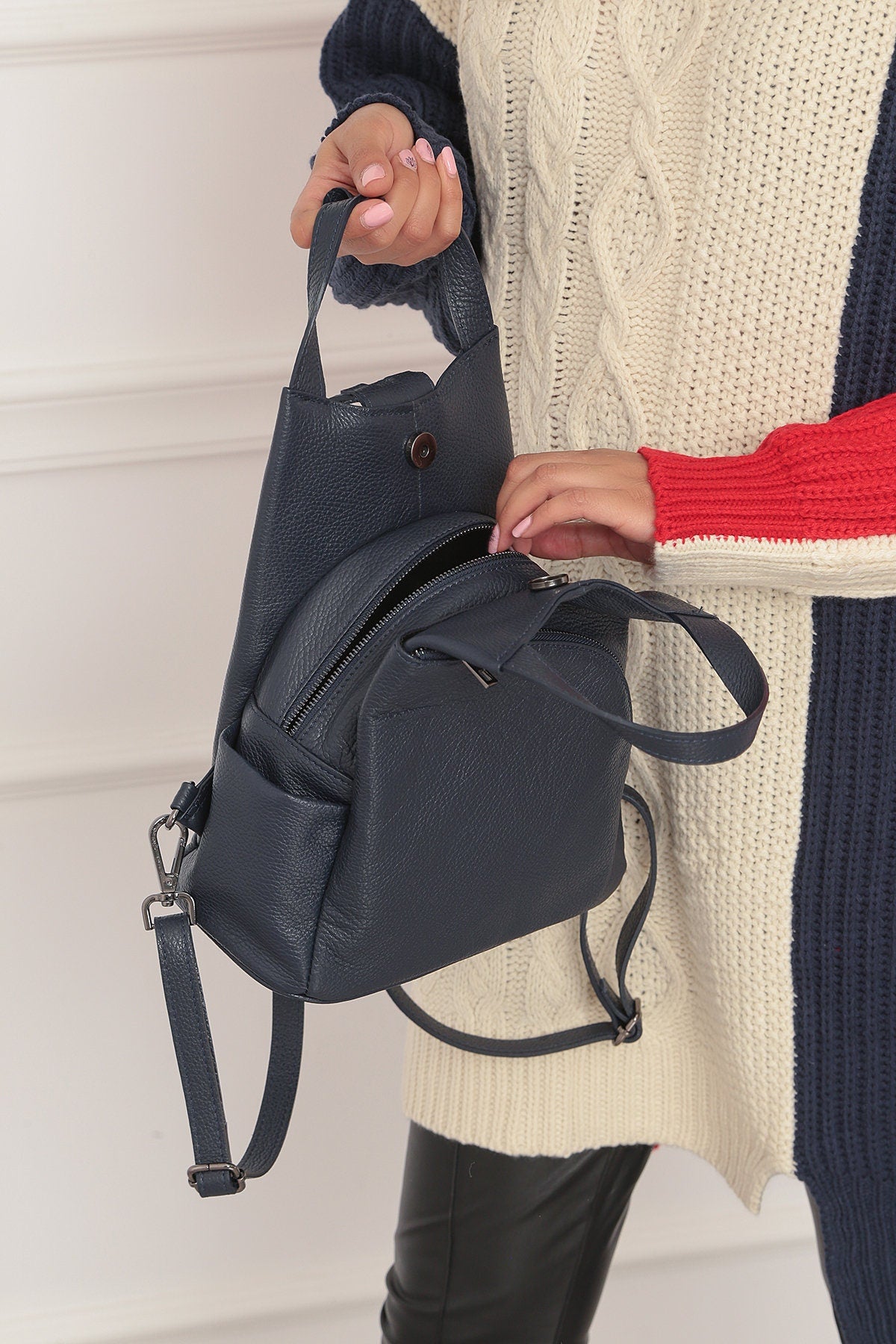 Leather backpack - NIARA