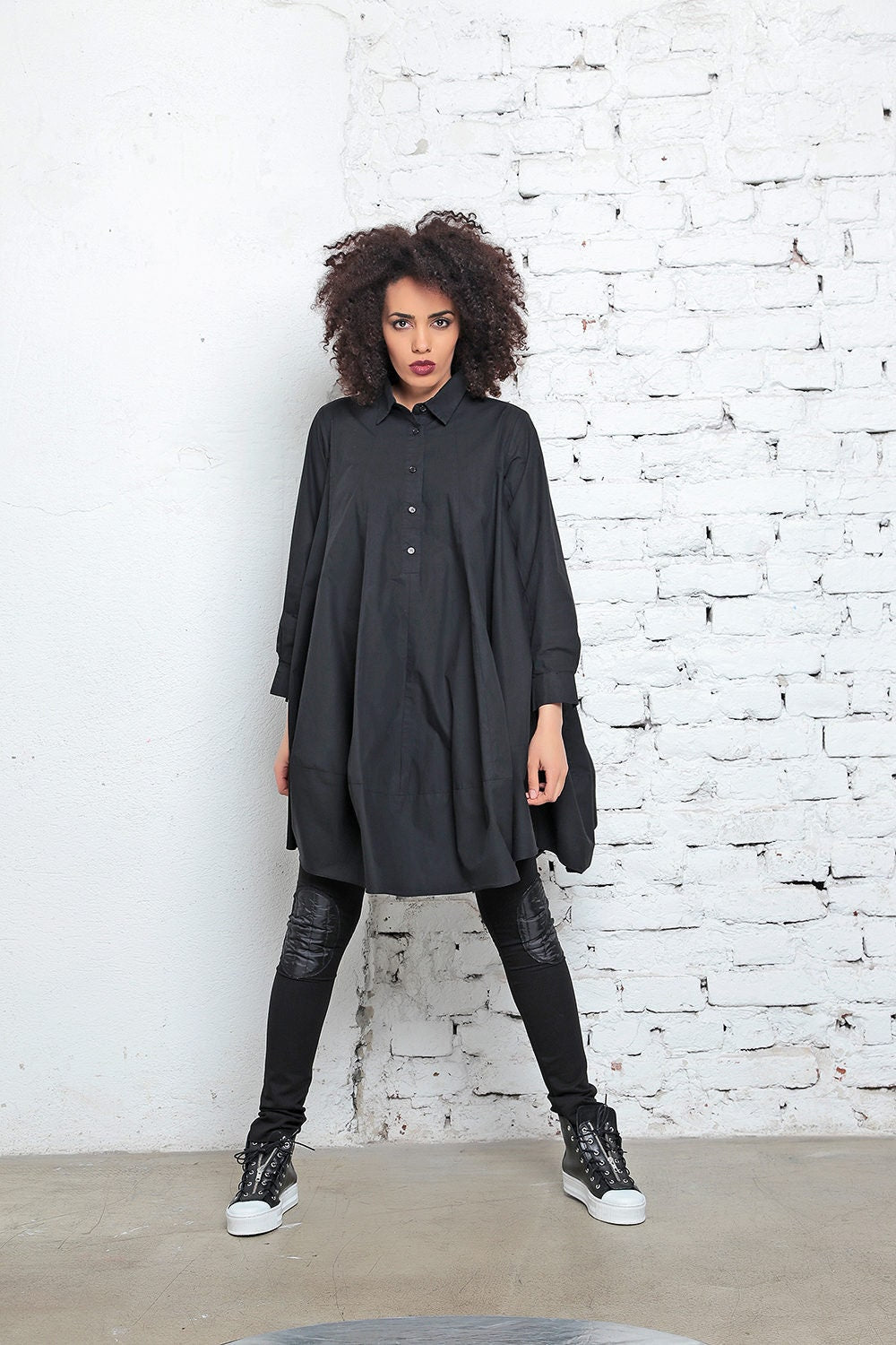 Oversized Midi Cotton Dress - KAYDA