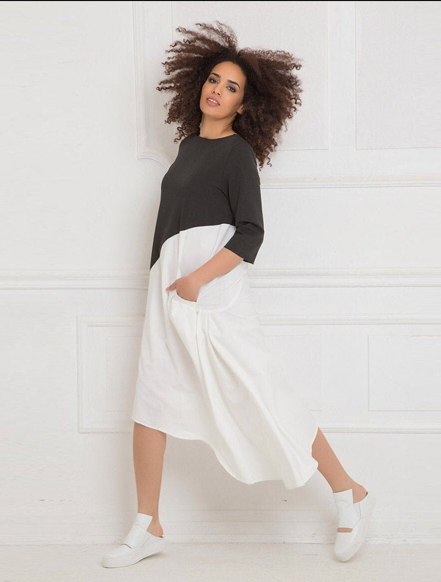 Asymmetrical midi dress - SAKUA
