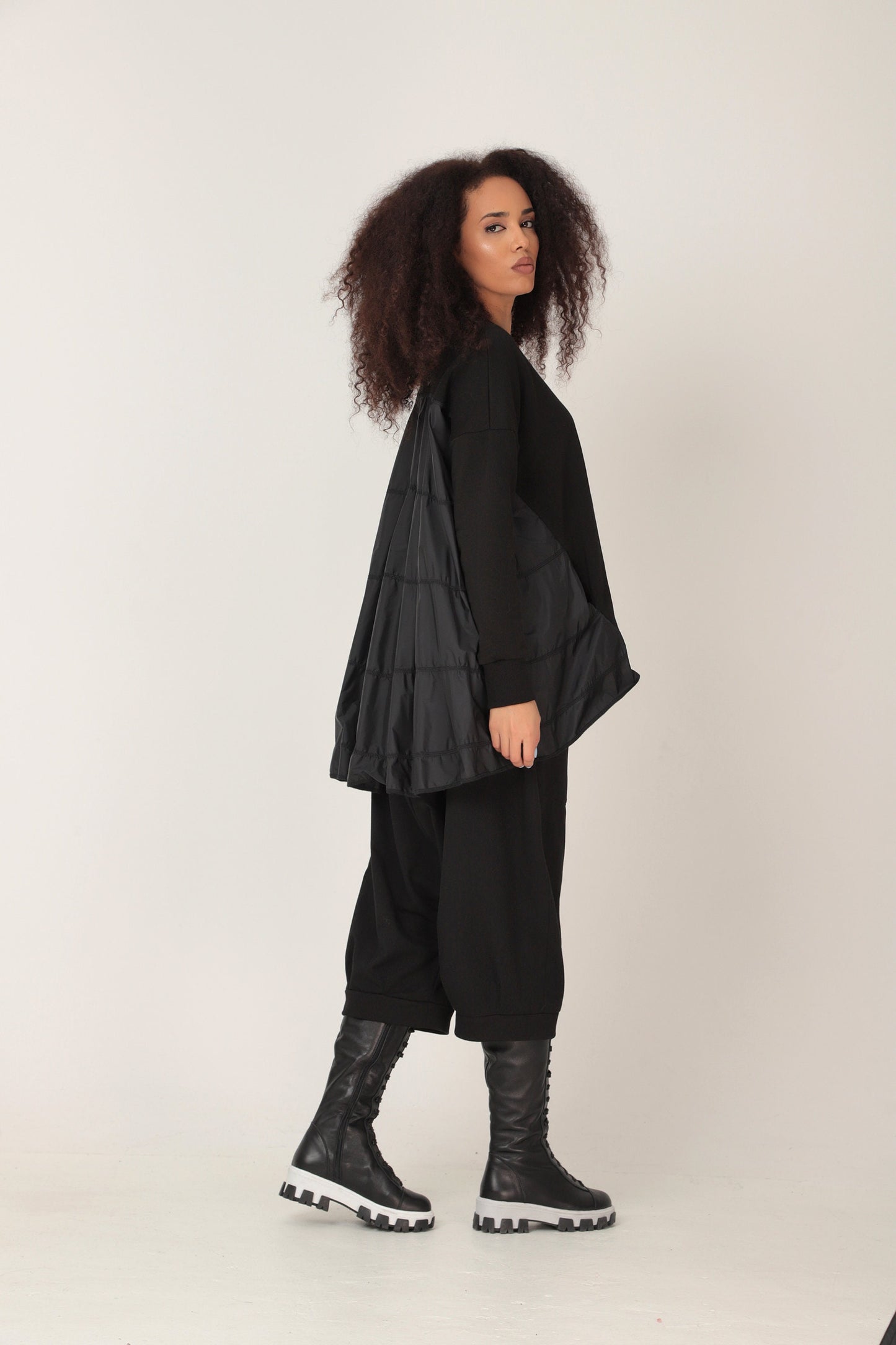 Black oversized sweatshirt parka - MIWA