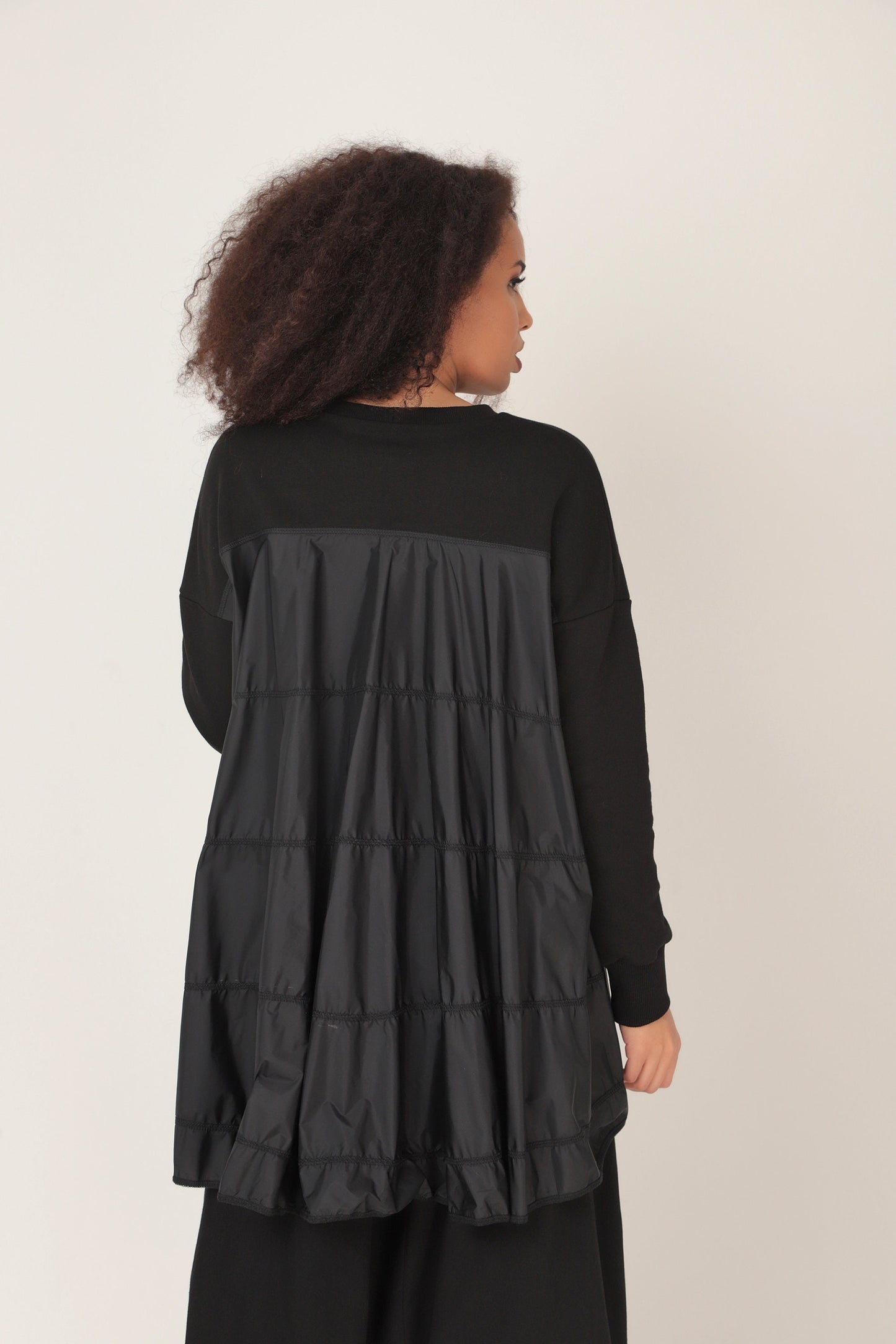 Black oversized sweatshirt parka - MIWA