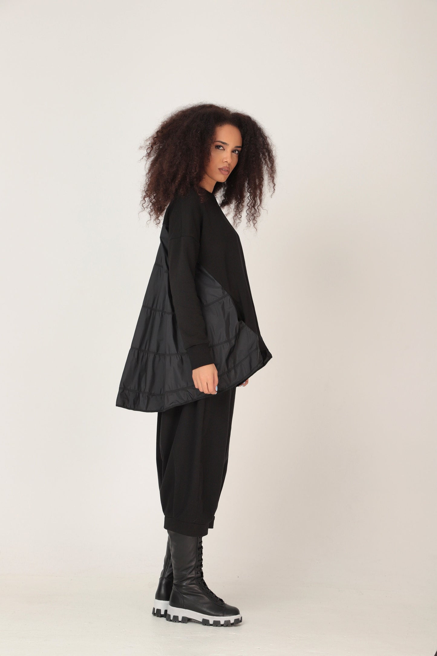 Black oversized sweatshirt parka - MIWA