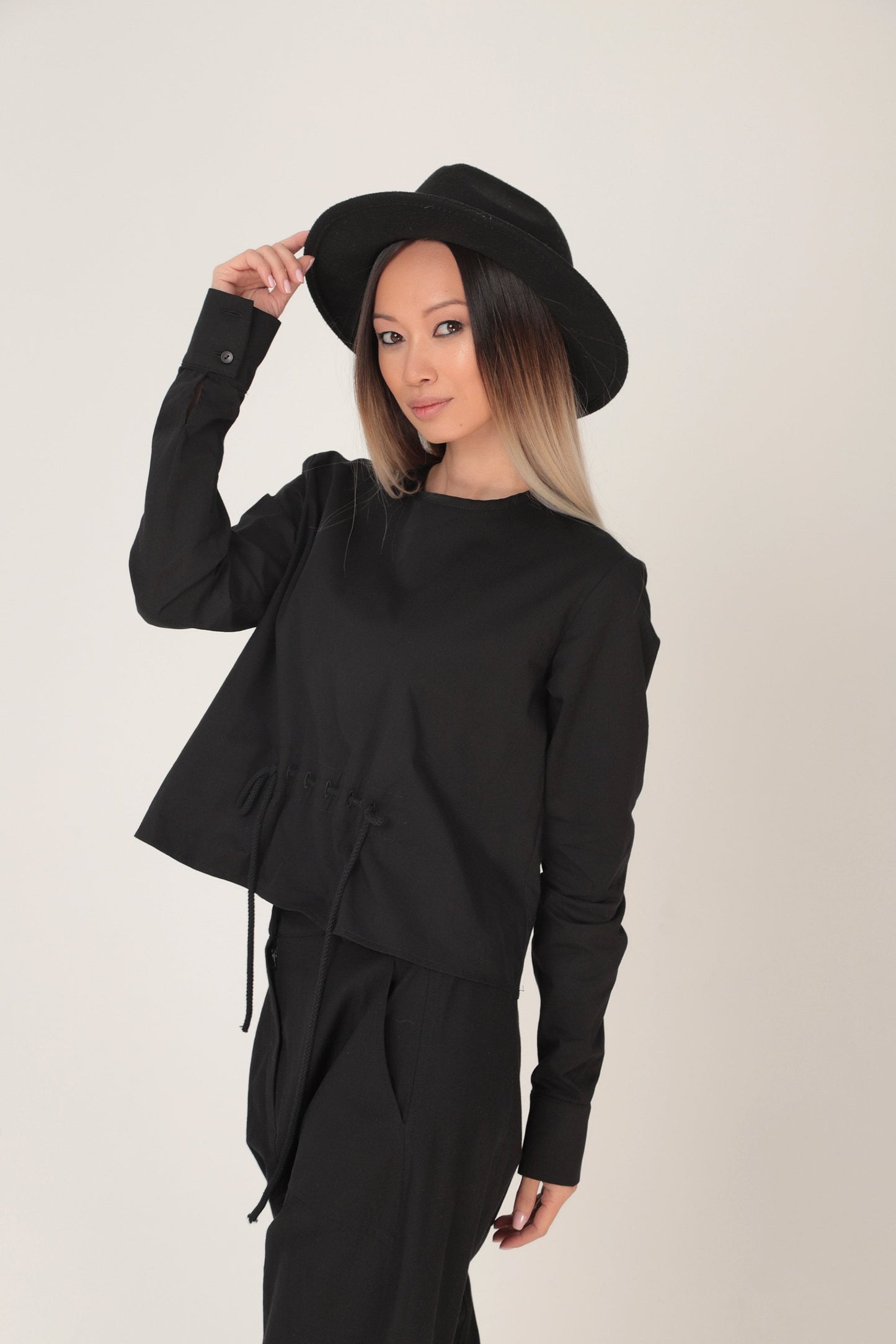Relaxed poplin cotton blouse - HIBIKI