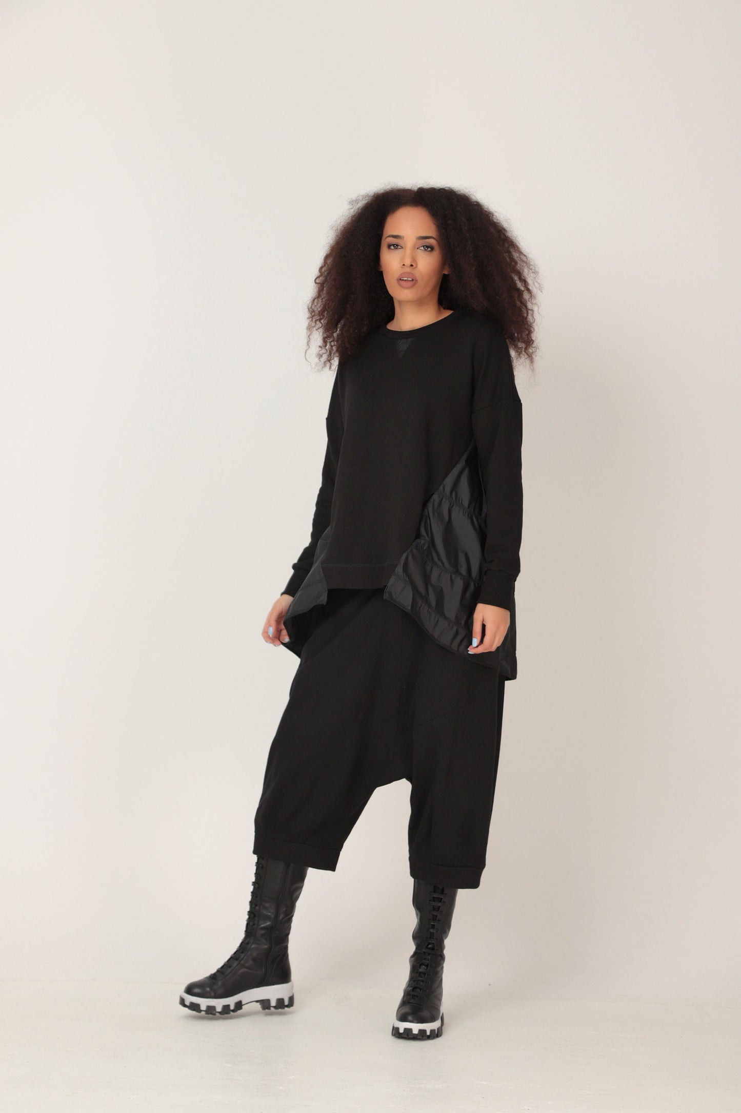 Black oversized sweatshirt parka - MIWA