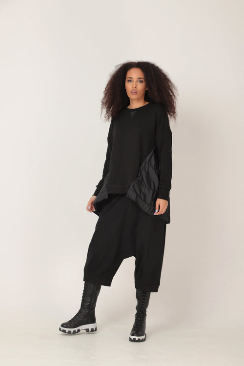 Black oversized sweatshirt parka - MIWA
