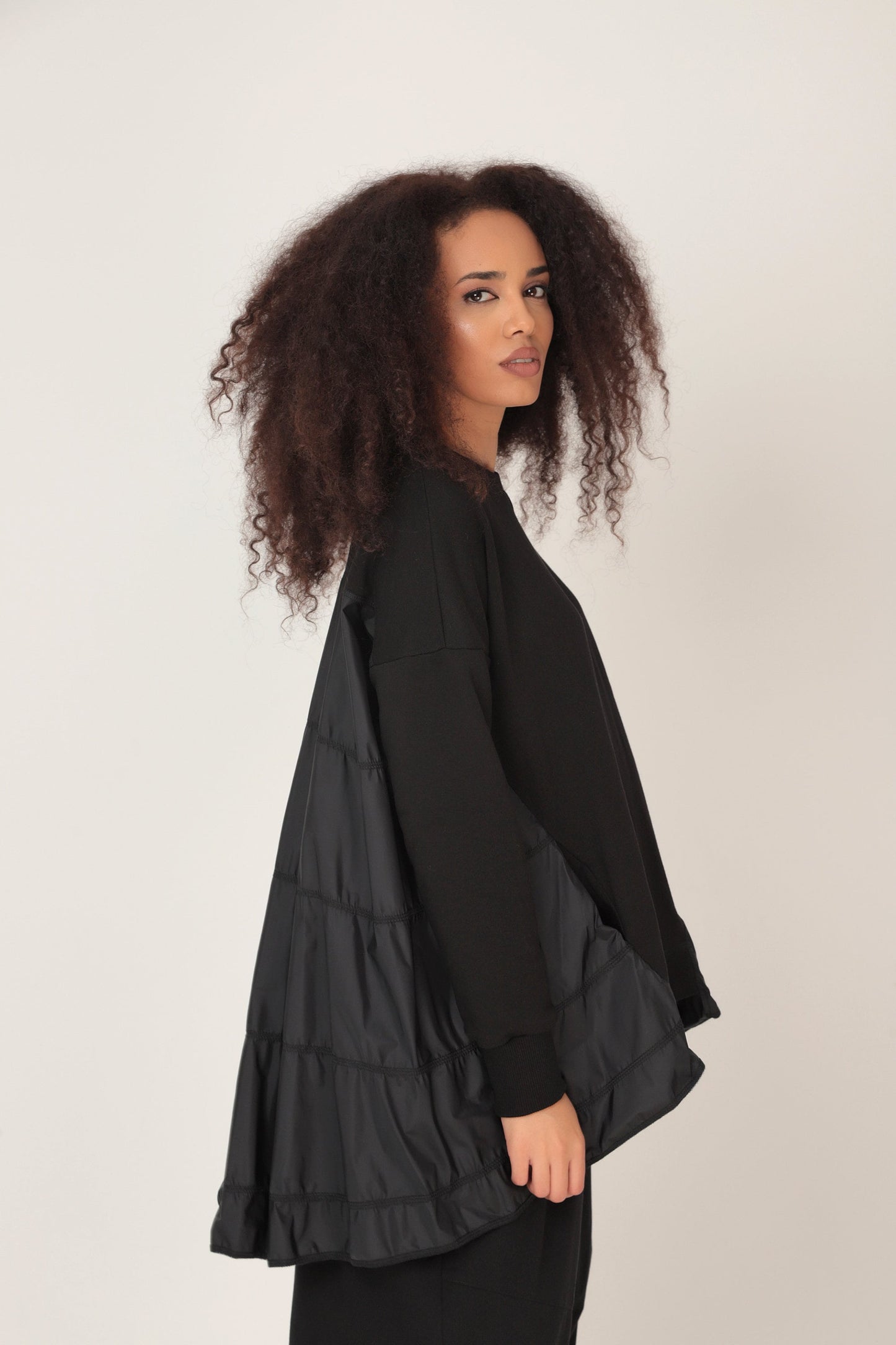 Black oversized sweatshirt parka - MIWA