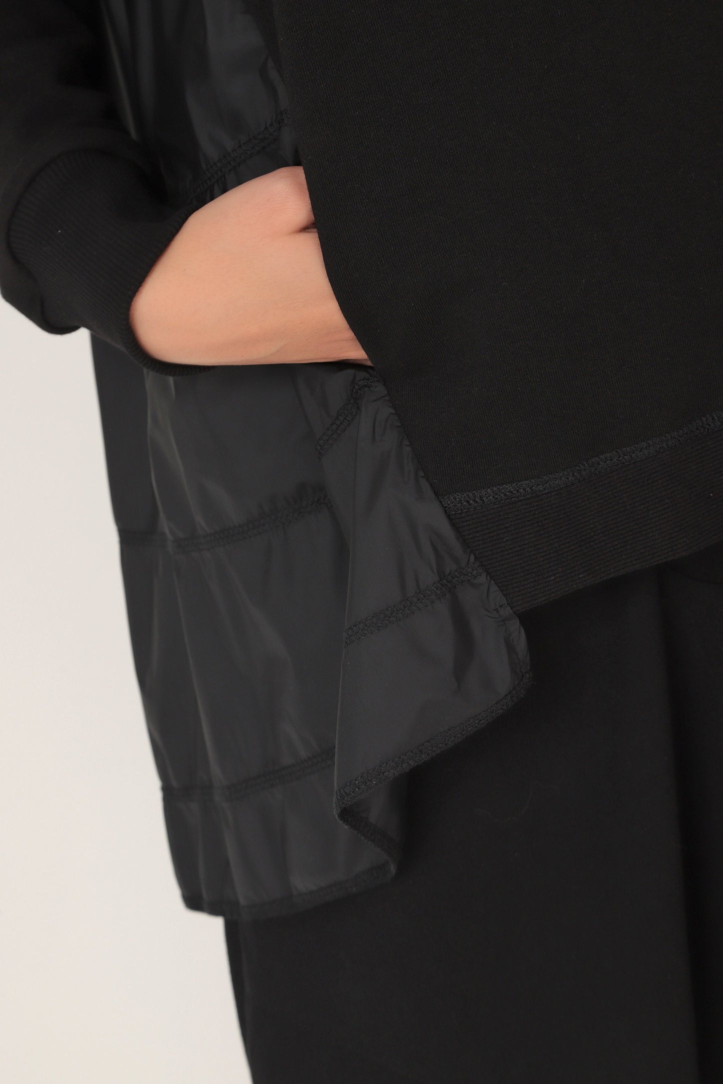 Black oversized sweatshirt parka - MIWA