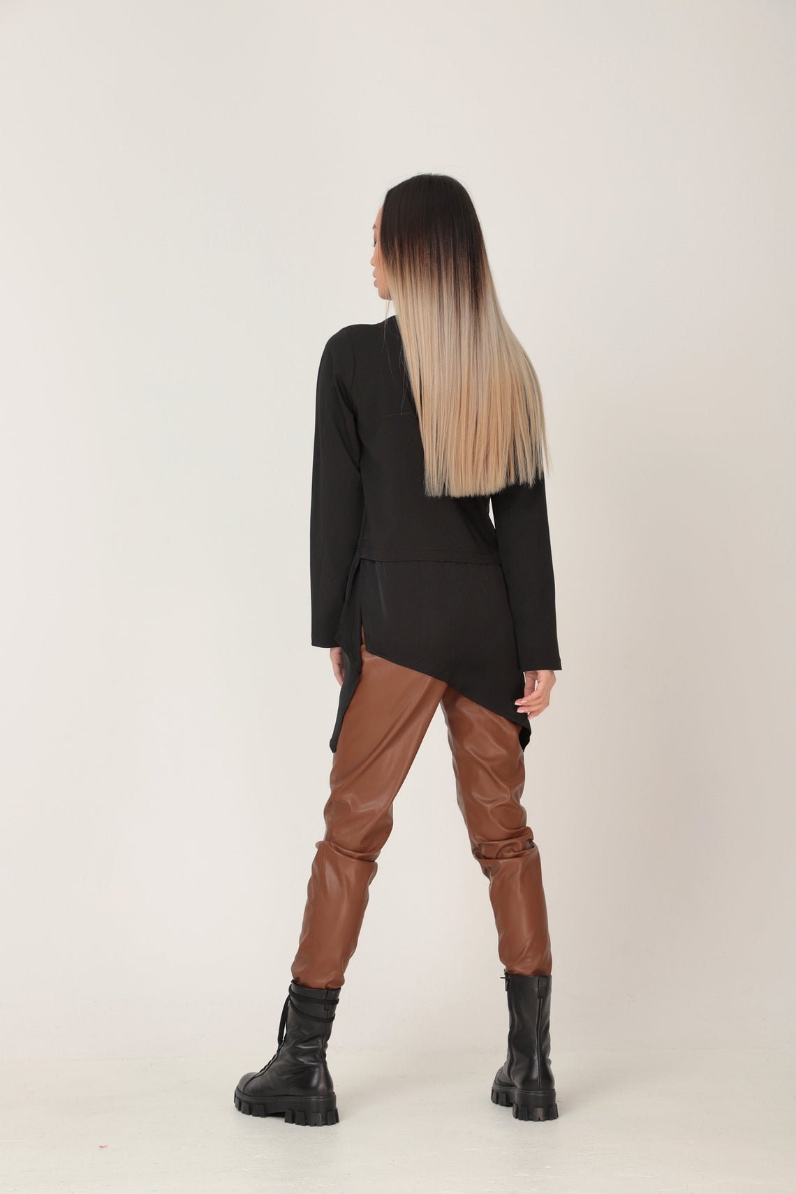 Asymmetrical long sleeve blouse - HARUNA