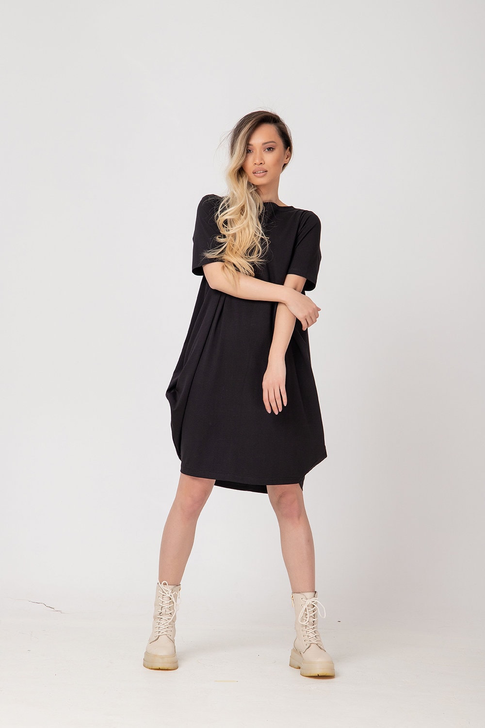 Relaxed midi jersey dress - SARIK