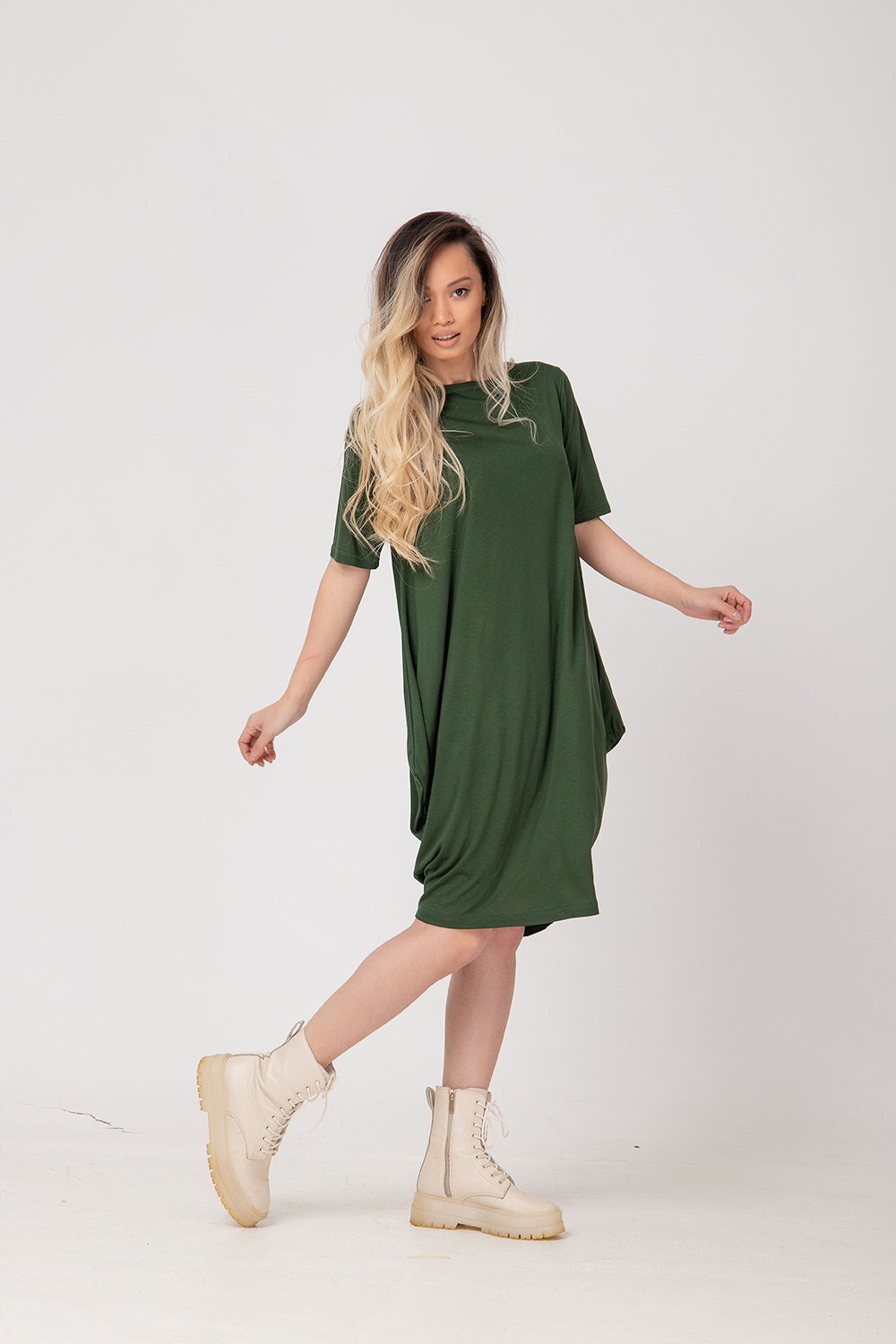 Relaxed midi jersey dress - SARIK