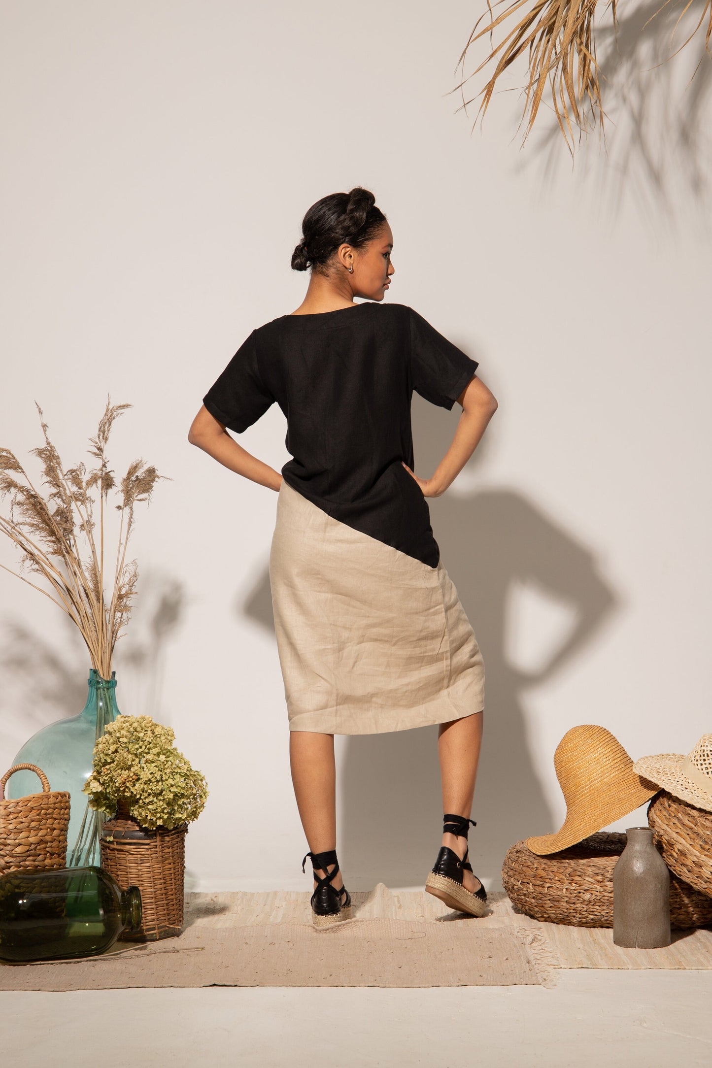 Asymmetric Linen Dress - ZELLA