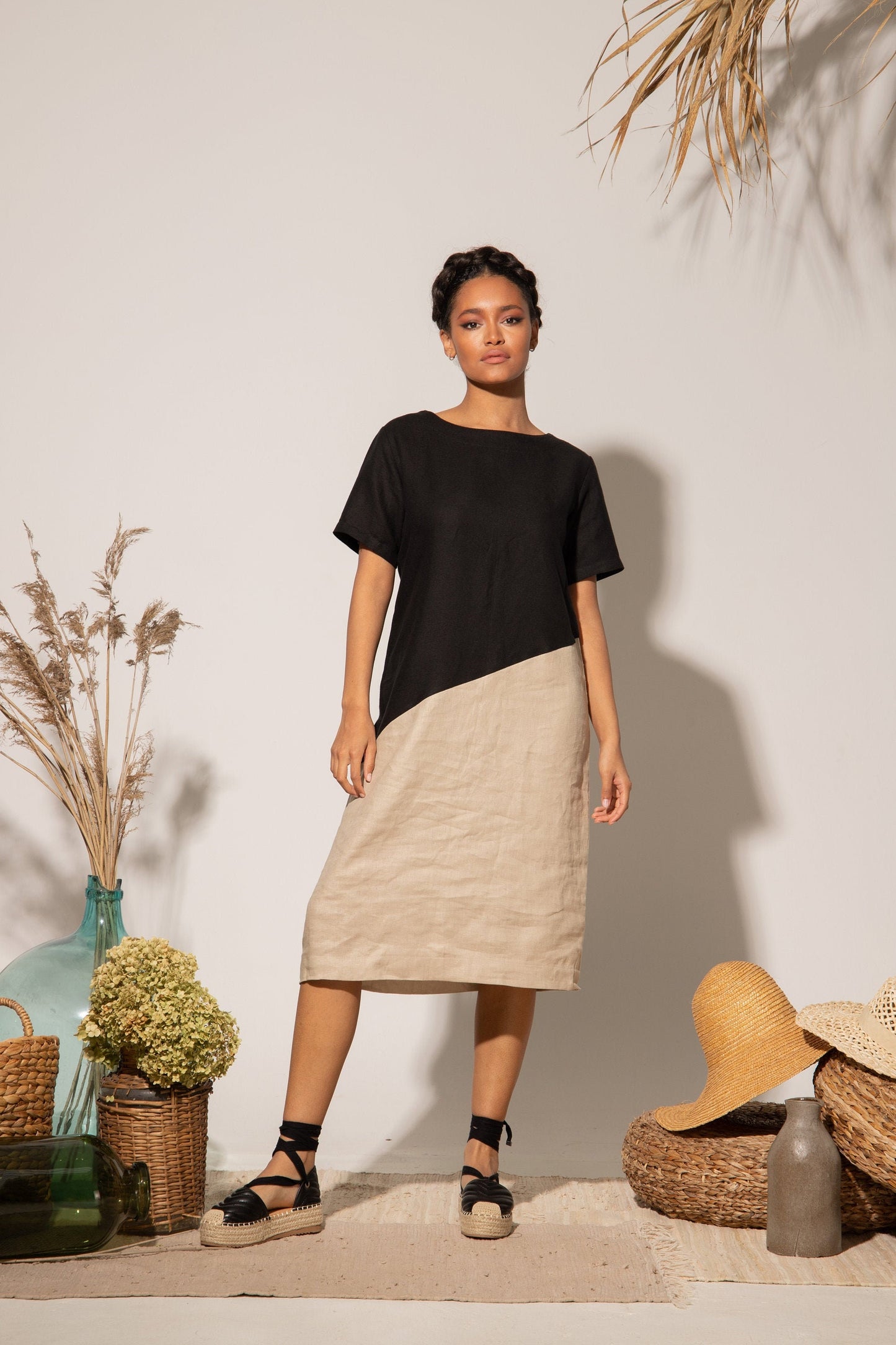 Asymmetric Linen Dress - ZELLA