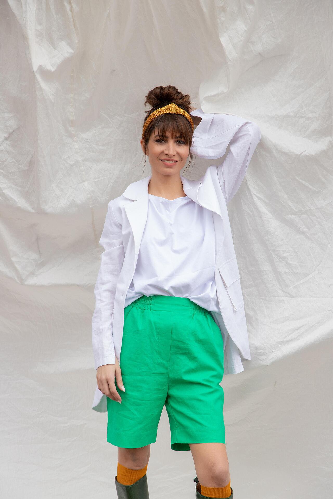 Linen Shorts With Side Pockets - NIADA