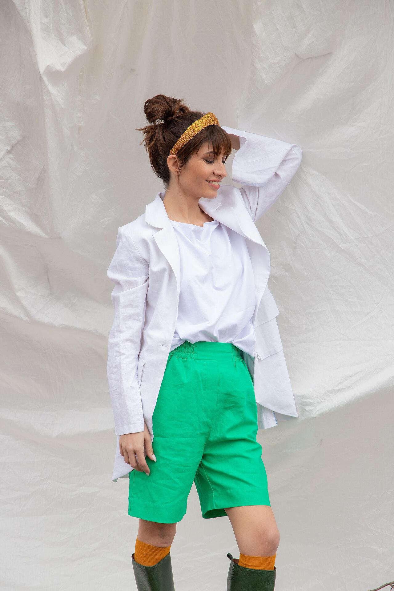 Linen Shorts With Side Pockets - NIADA
