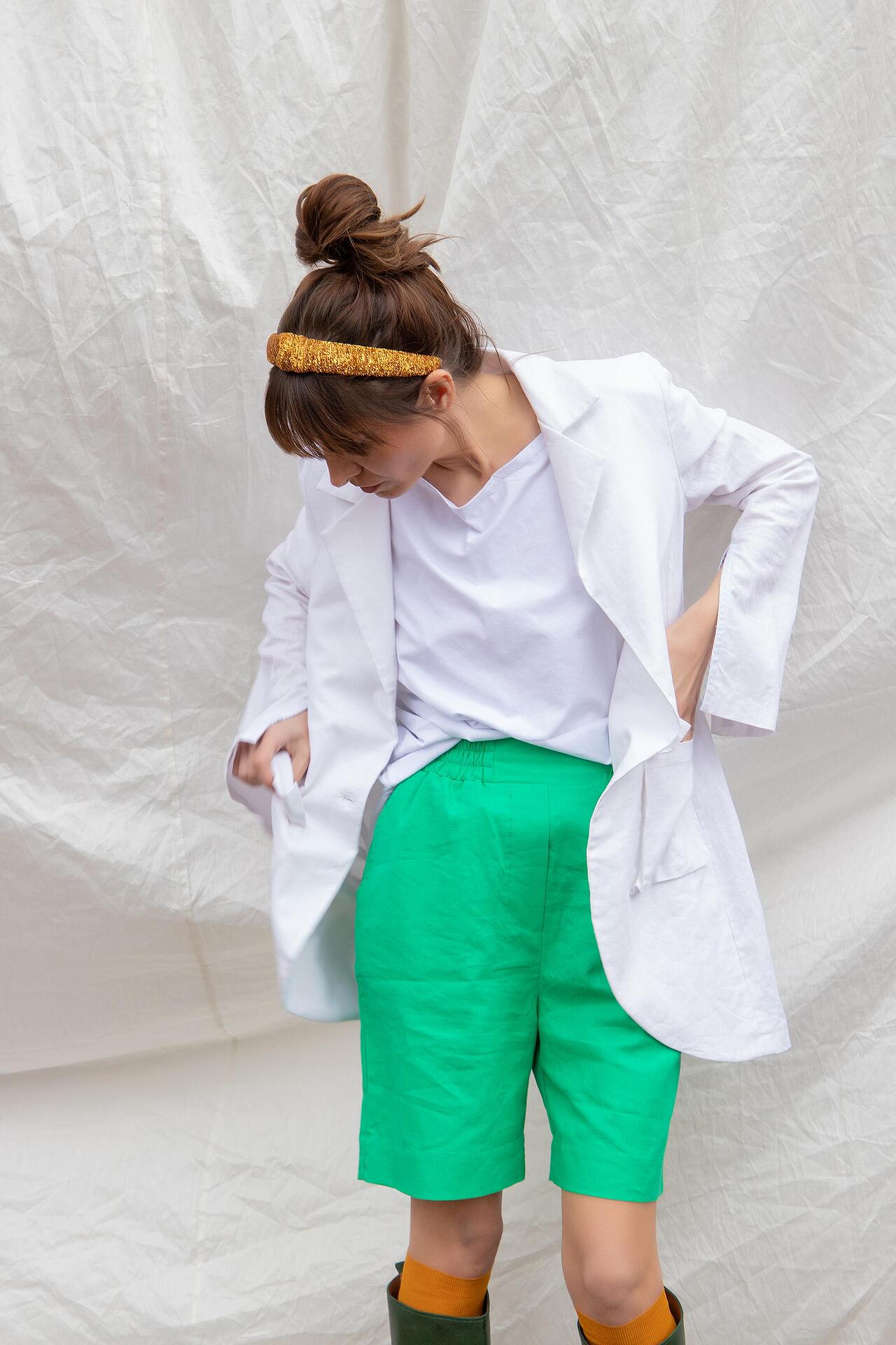 Linen Shorts With Side Pockets - NIADA