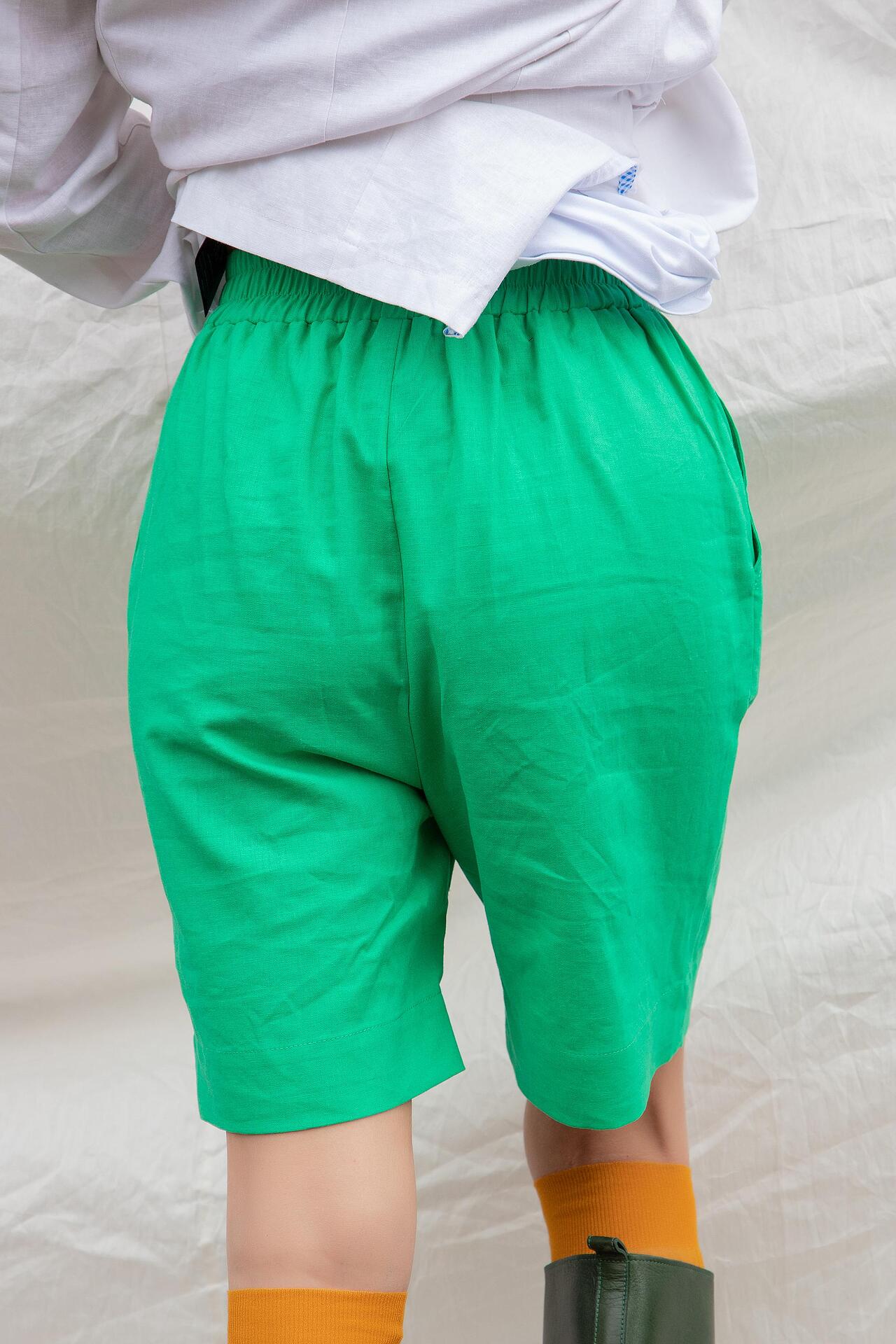 Linen Shorts With Side Pockets - NIADA
