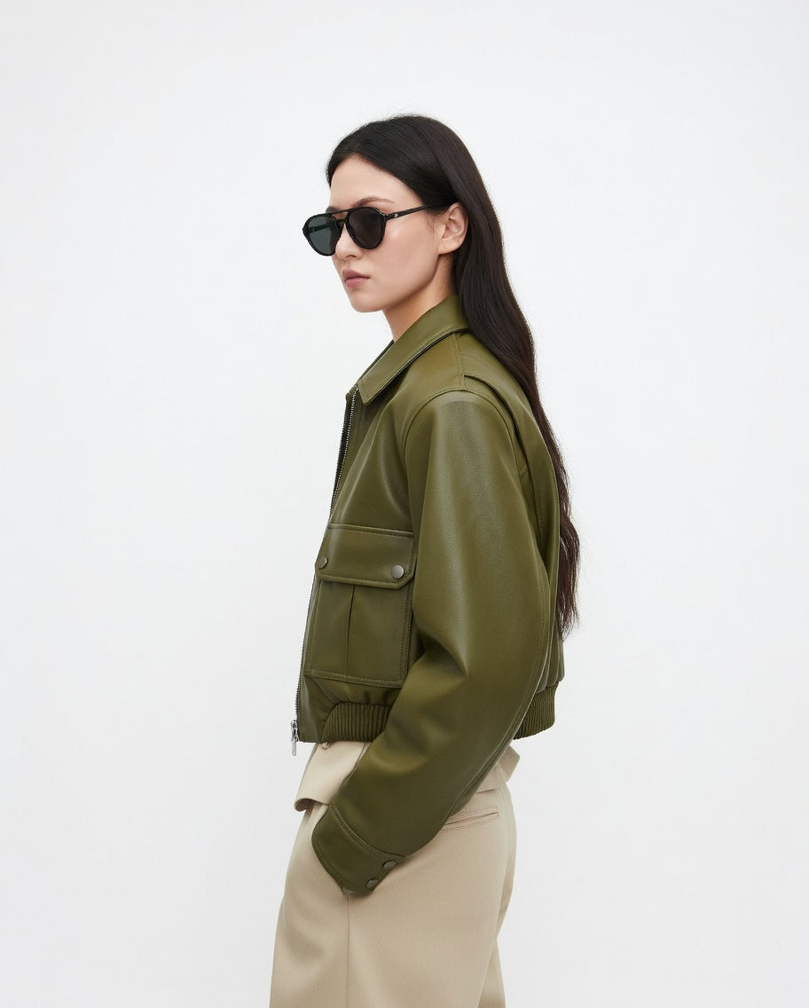 Women's Black Faux Leather Jacket