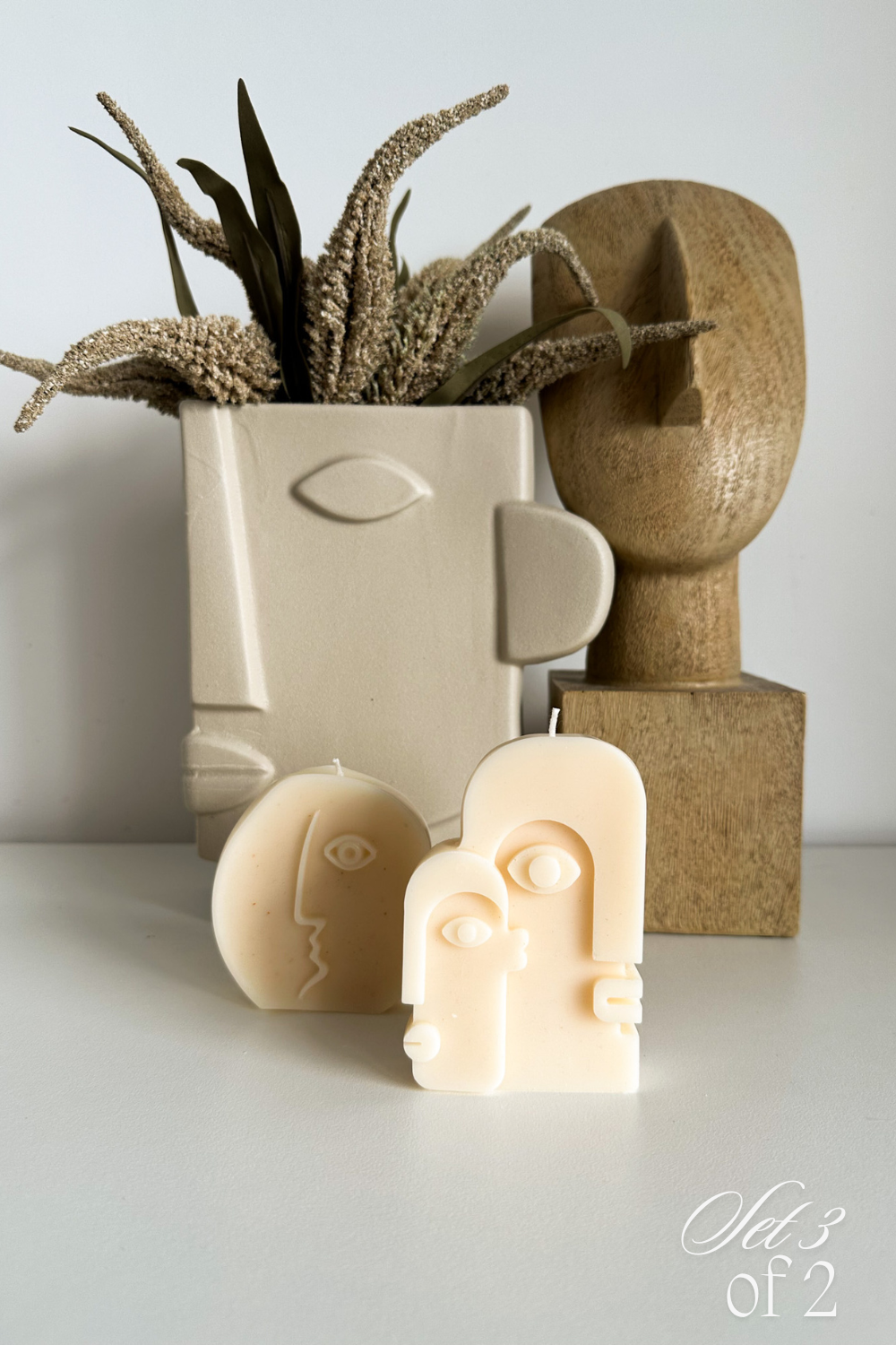 Abstract Picasso Face Candles