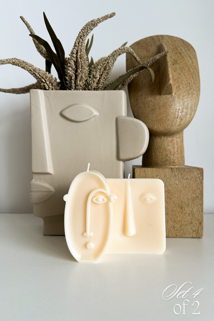 Abstract Picasso Face Candles