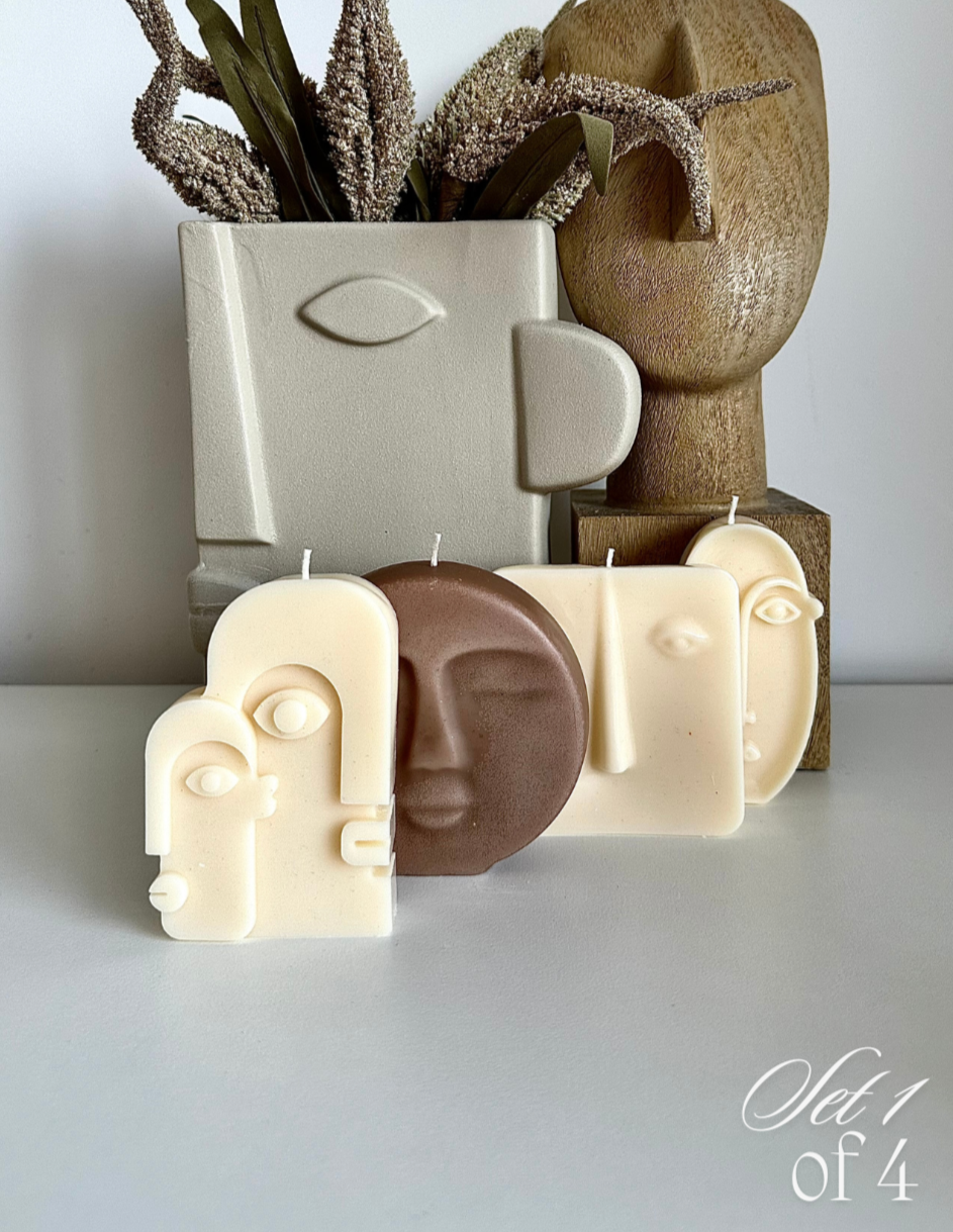 Abstract Picasso Face Candles