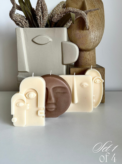 Abstract Picasso Face Candles