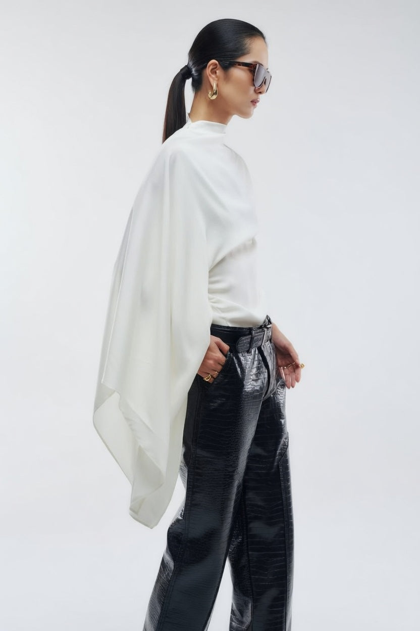 Women's Satin Asymmetric Top