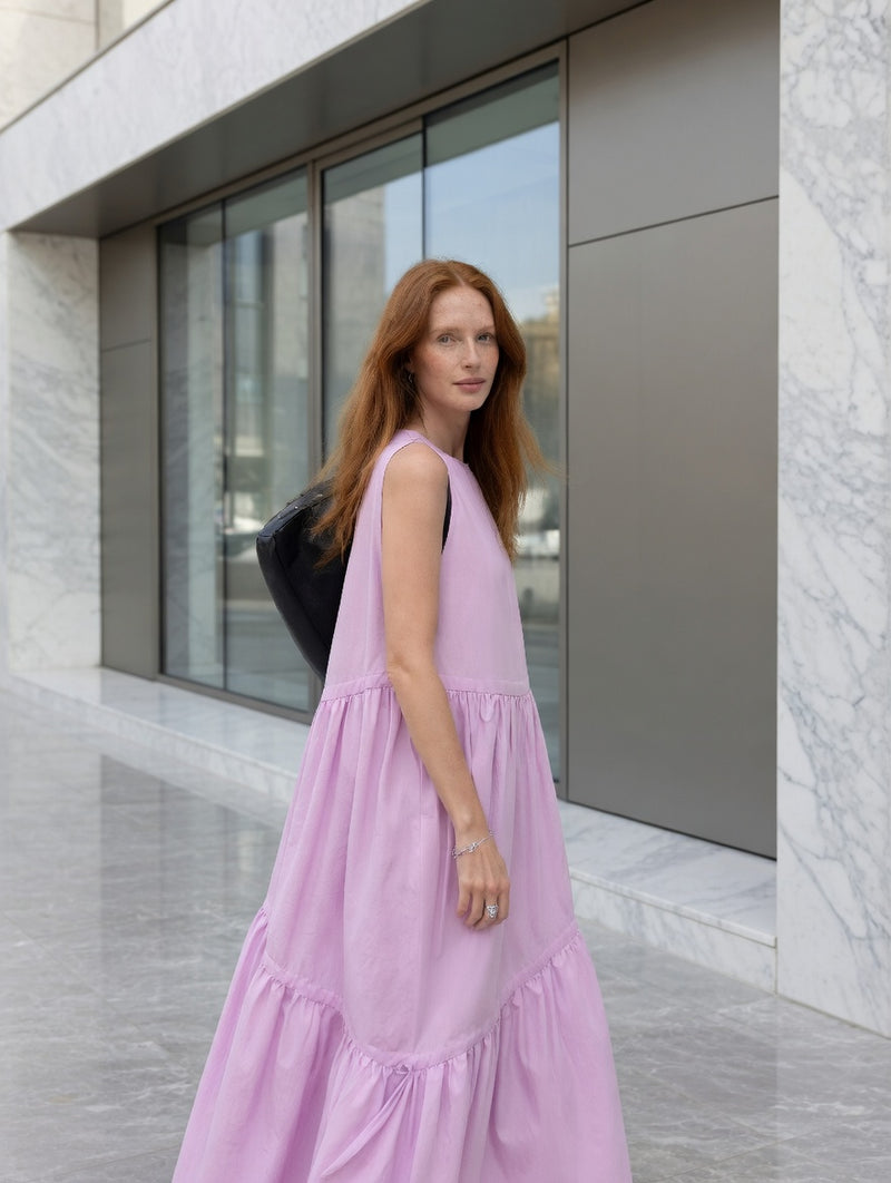 ADEPTT linen dress tie detail minimal silhouette front view
ADEPTT adjustable linen dress structured shape modern design
ADEPTT linen fabric detail lightweight summer dress