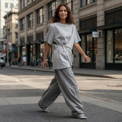Draped Cotton T-Shirt