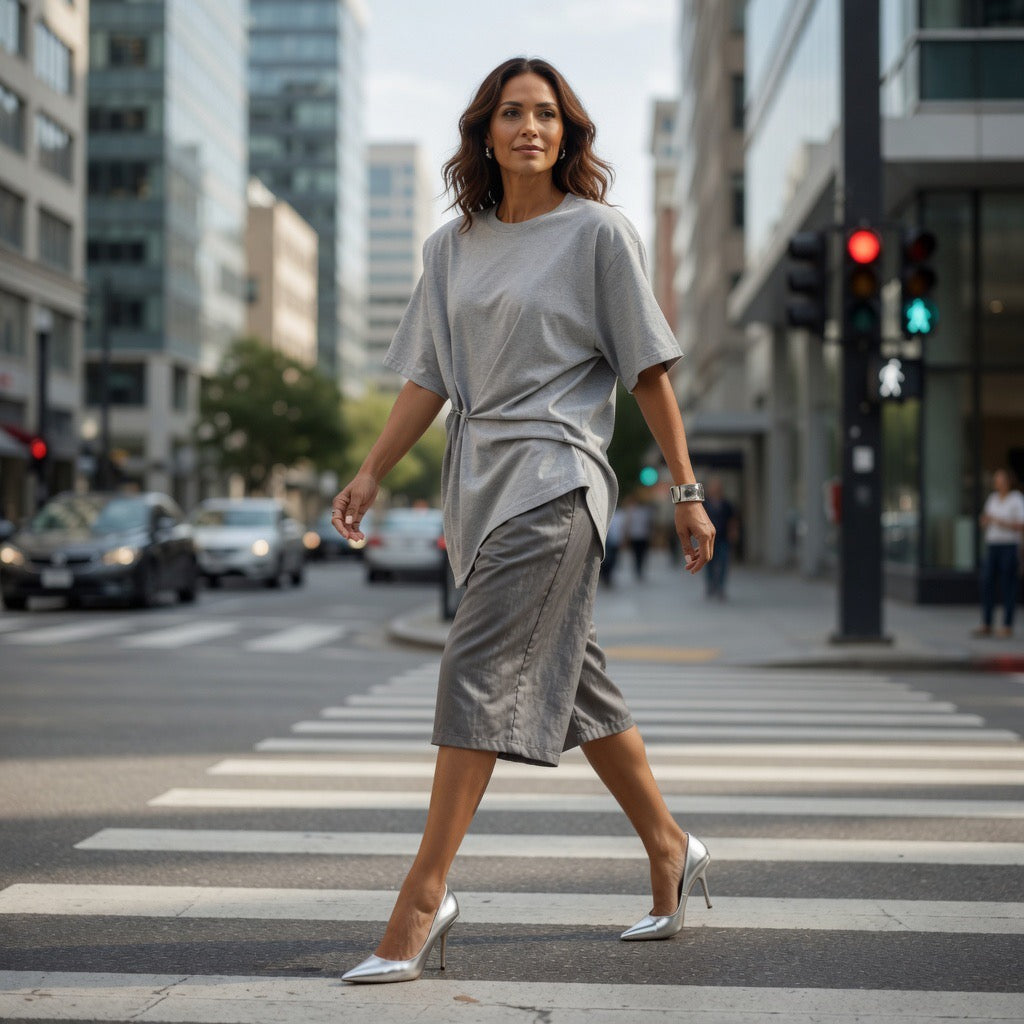 Draped Cotton T-Shirt