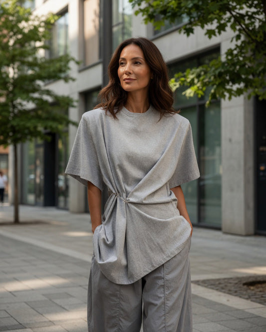 Draped Cotton T-Shirt